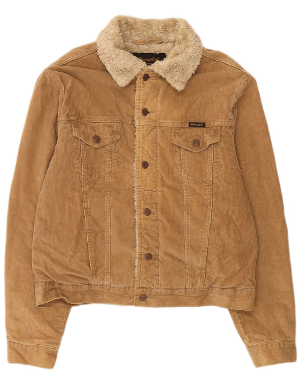 Wrangler Veste en velours côtelé Sherpa pour homme UK 40 Grand coton beige