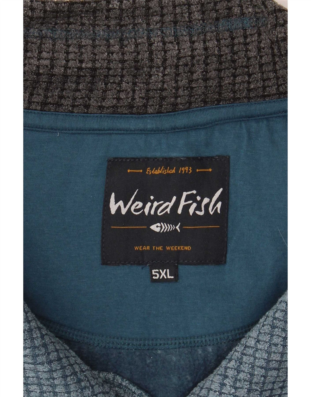 Weird Fish Sweat-shirt à col zippé pour homme Bleu 5XL