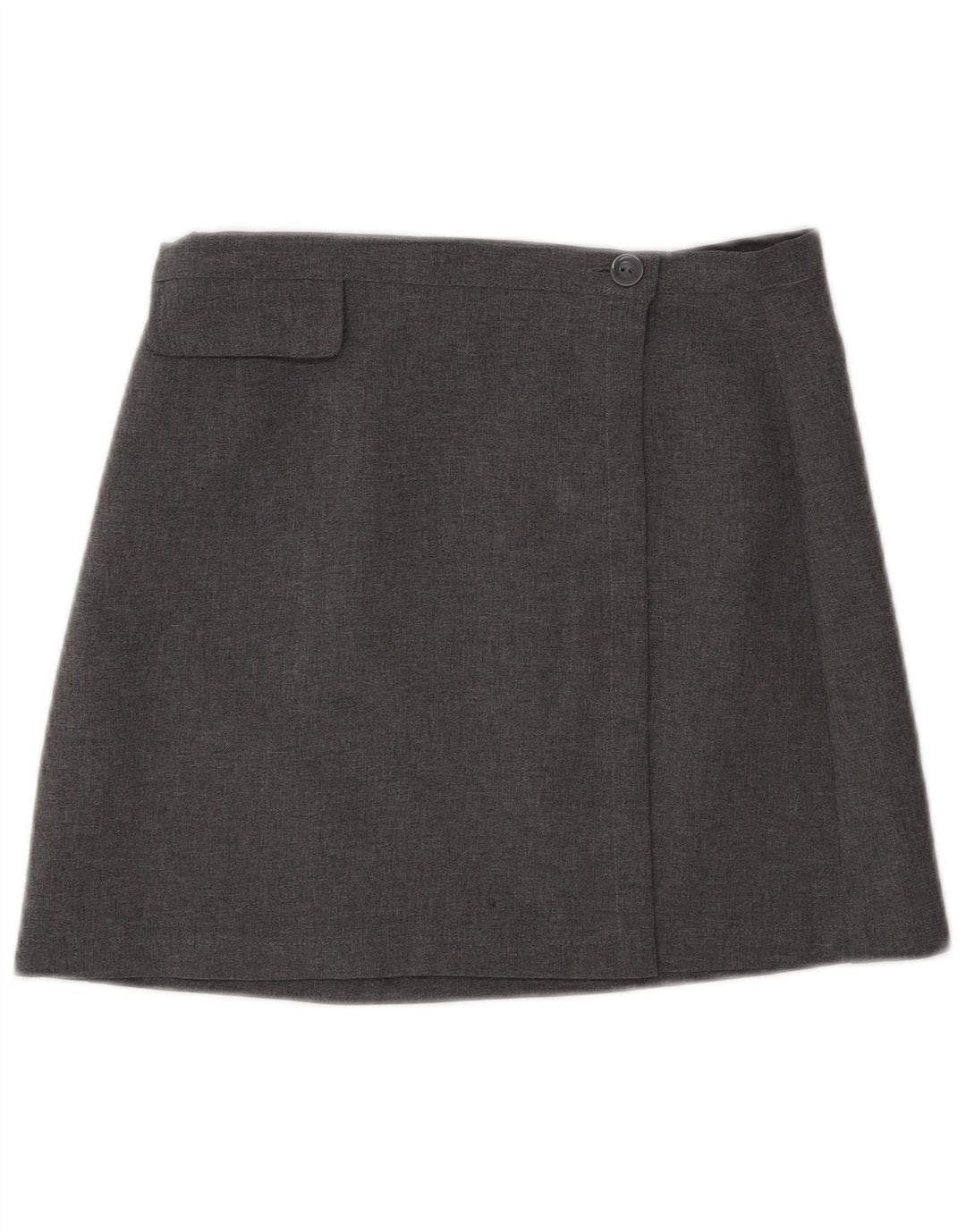 Sisley Femme Mini Jupe Portefeuille Taille Haute IT 44 Moyen W26 Gris Polyester