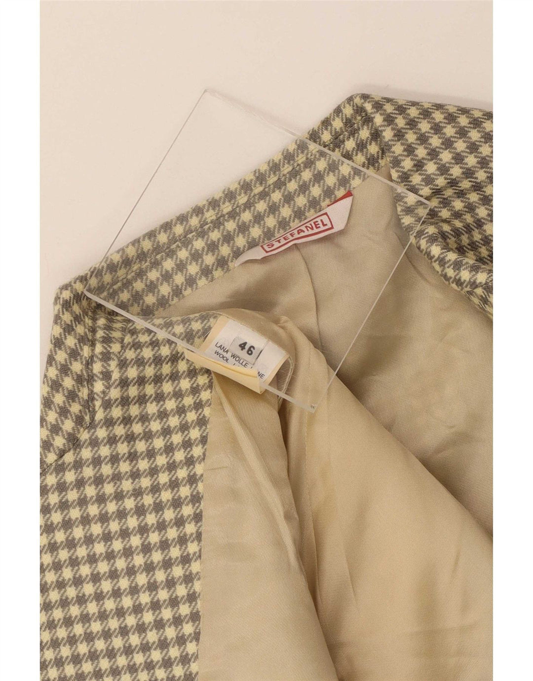 Stefanel Veste blazer à 3 boutons pour homme IT 46 Petit gris à carreaux en laine