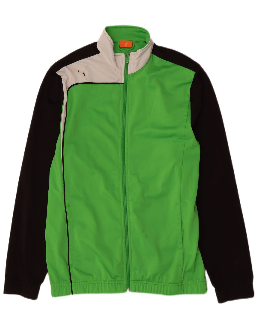 PUMA Veste de Survêtement Garçon 15-16 ans Vert Colorblock Polyester