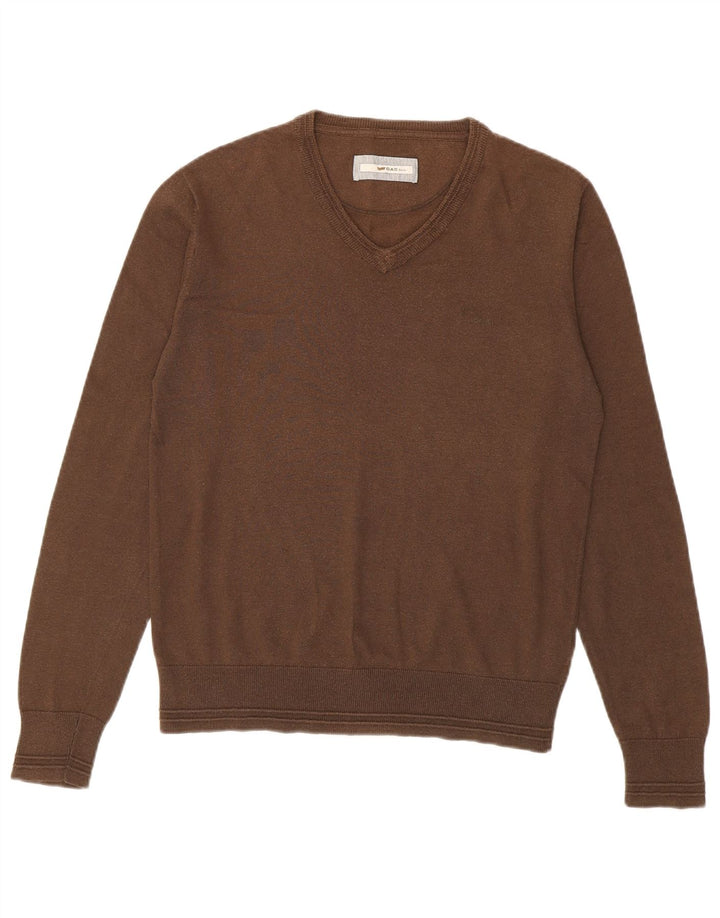 Gas Pull Col V Homme Marron Moyen Coton