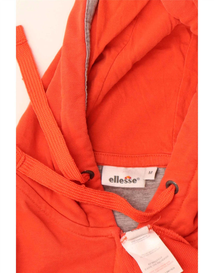 Ellesse Pull à capuche zippé graphique en coton orange moyen homme