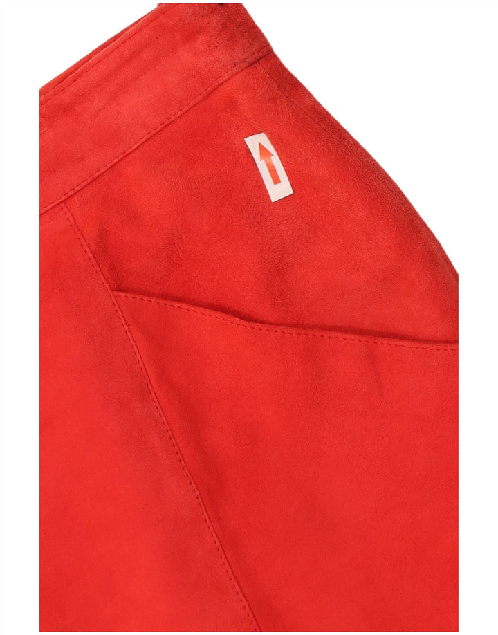 jupe droite en daim femme vintage W34 Grand Rouge