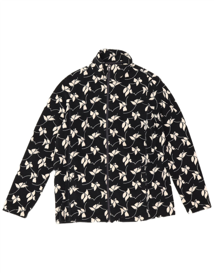 Lands End Veste polaire pour femme UK 14 Medium Bleu marine Floral Polyester
