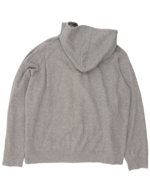 Fila Pull à capuche zippé graphique pour homme 2XL en coton moucheté gris