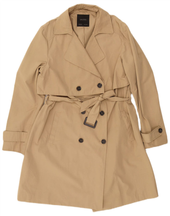 ZARA Femme Trench Coat UK 18 XL Coton Beige