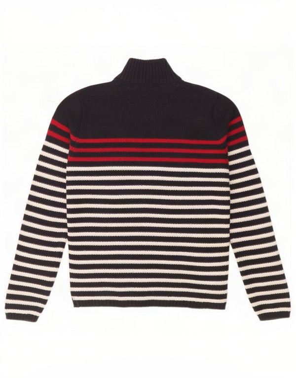 Zara Pull col zippé pour homme Grand coton rayé bleu marine