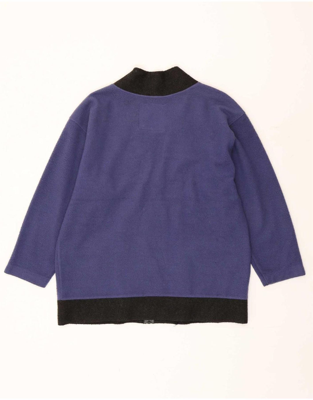 Benetton Hommes Coupe Ample Cardigan Pull Petit Bleu Colorblock Polyester