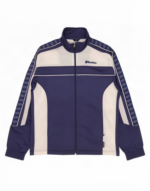 Lotto Mens Graphic Tracksuit Top Jacket Large Navy Blue Colourblock