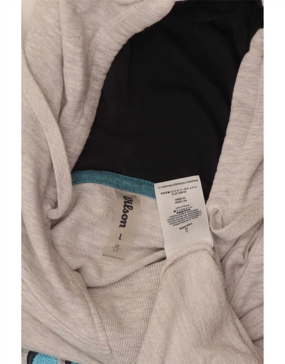 WILSON Pull à capuche graphique pour homme en coton moucheté gris grand