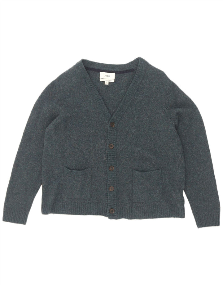 Marks & Spencer Cardigan pour homme en laine bleue 2XL