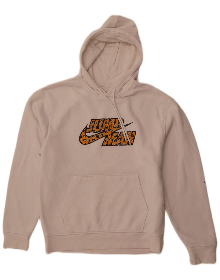 JORDAN Pull à capuche graphique coupe ample pour homme en coton blanc cassé