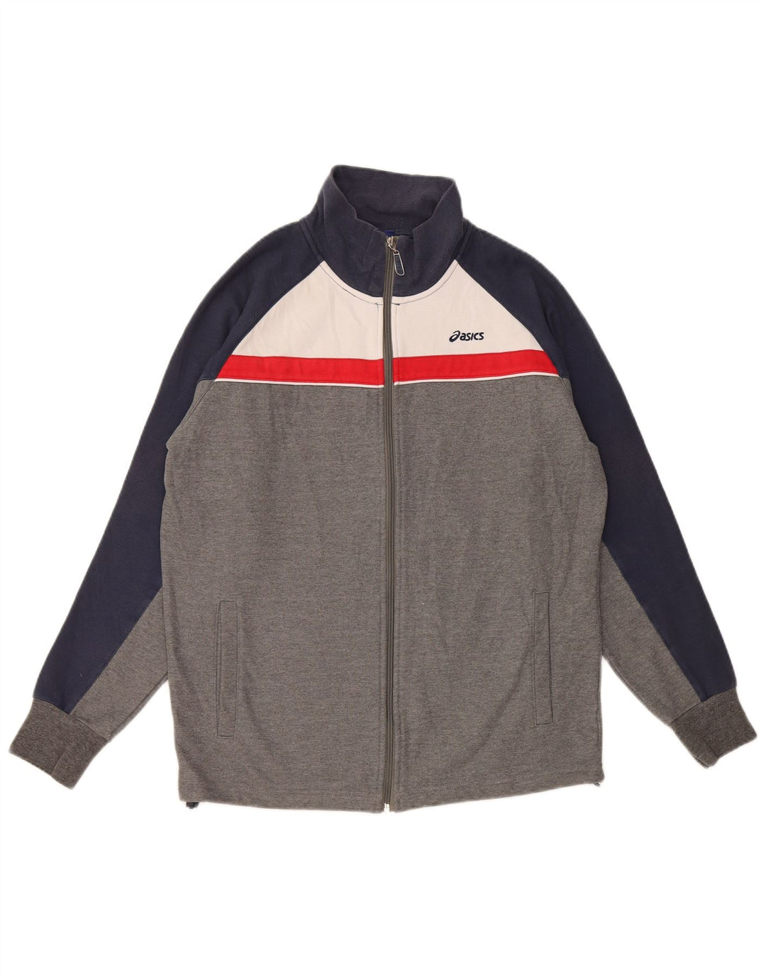 ASICS Veste de survêtement pour homme en coton color block gris moyen