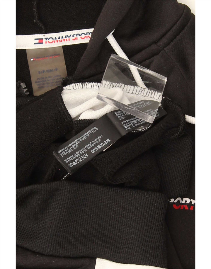 Tommy Hilfiger Pull à capuche zippé pour homme Petit polyester color block noir