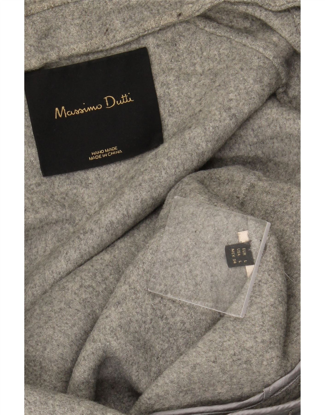 MASSIMO DUTTI Veste bomber à capuche pour femme UK 16 Large Gris