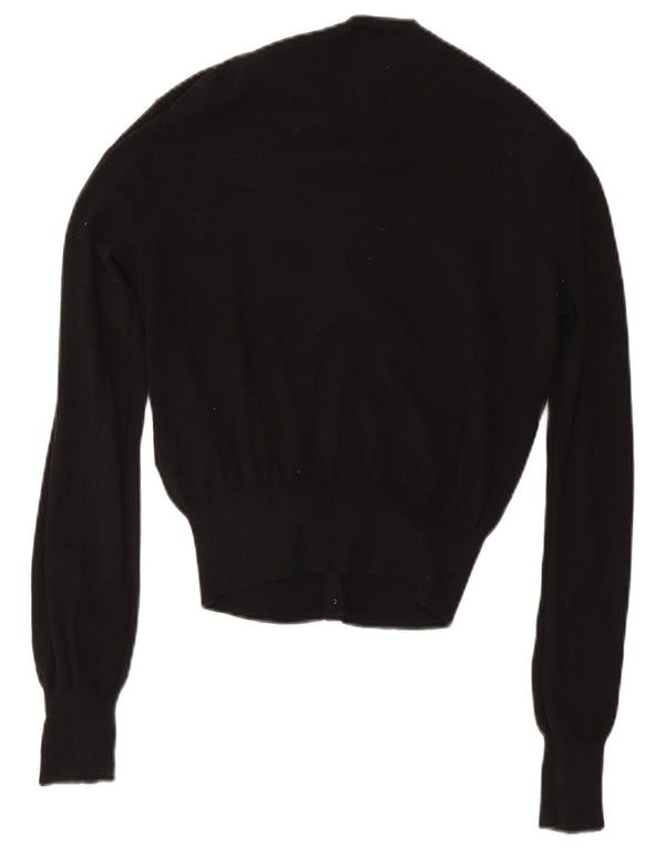 Polo Ralph Lauren Pull Cardigan Femme UK 14 Grand Coton Noir