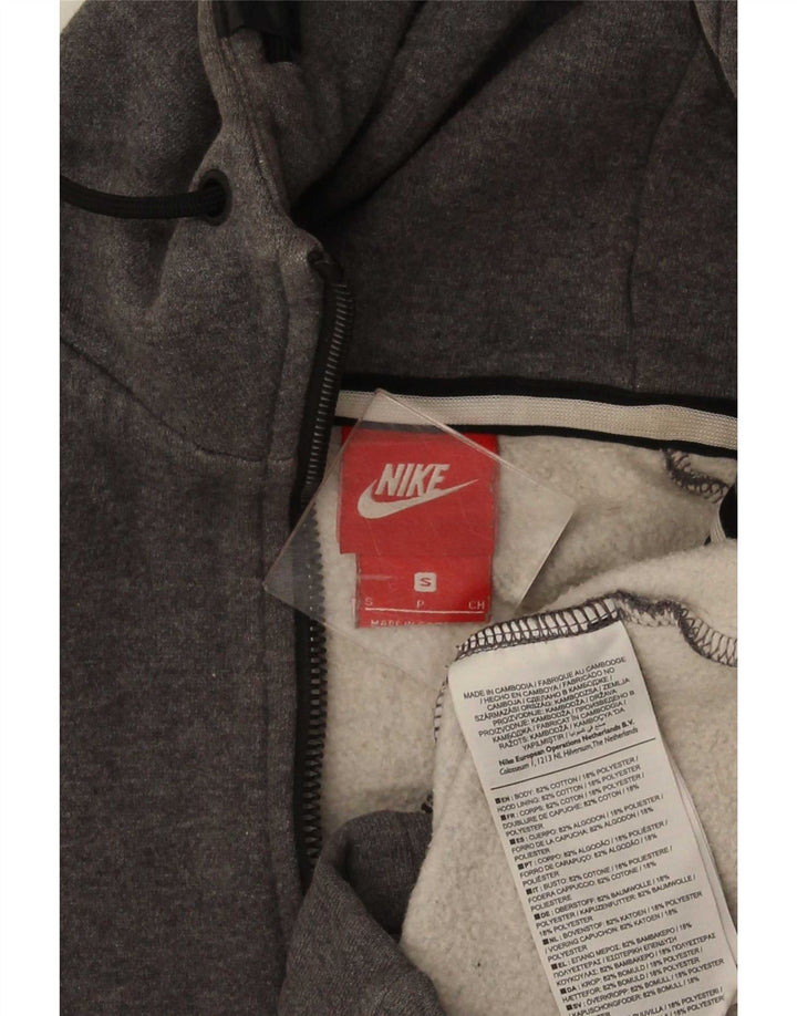 Nike Pull à capuche zippé pour homme Petit coton gris