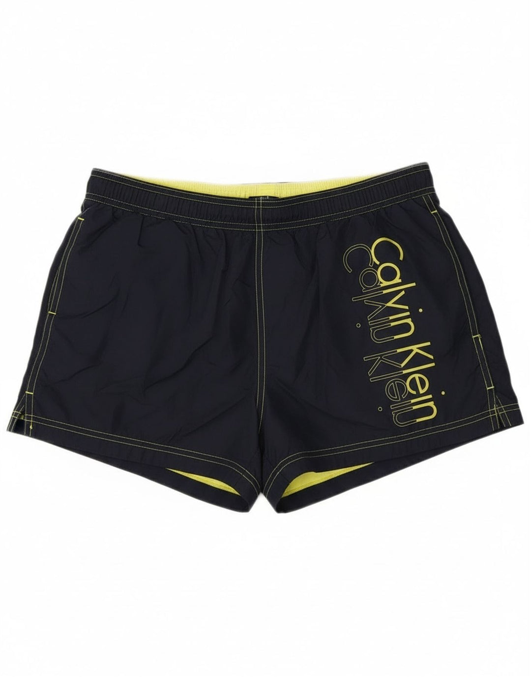 Calvin Klein Short de bain graphique pour hommes, grand, bleu marine, polyester