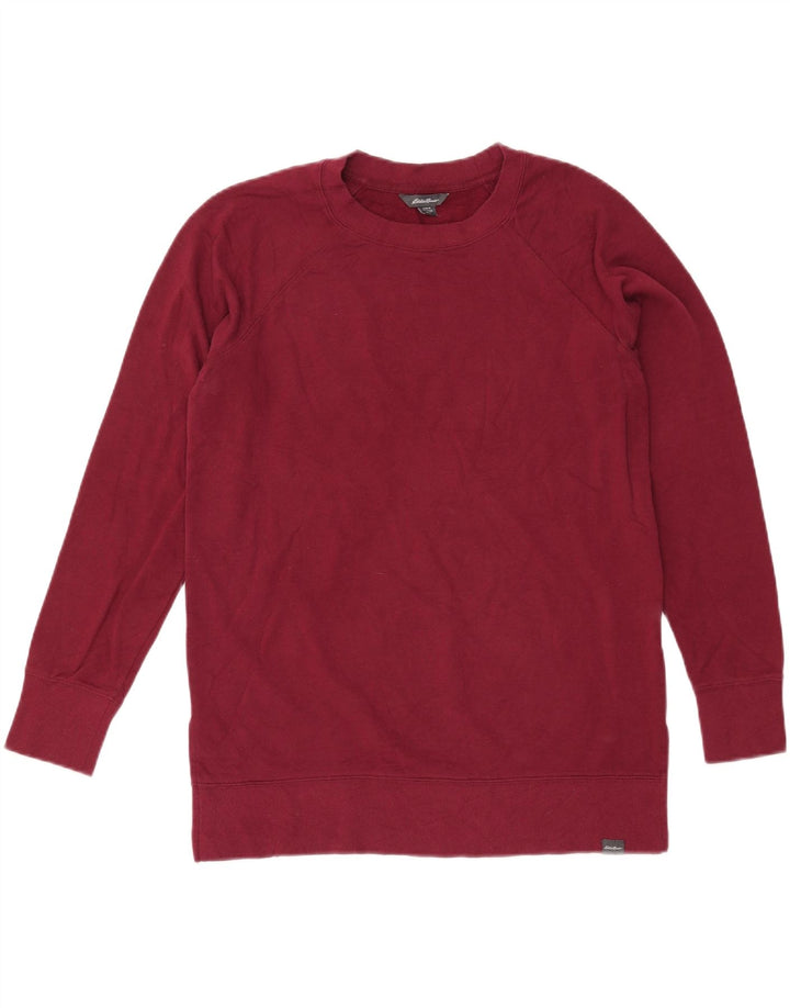 Eddie Bauer Sweat-shirt pour femme UK 14 en coton bordeaux moyen