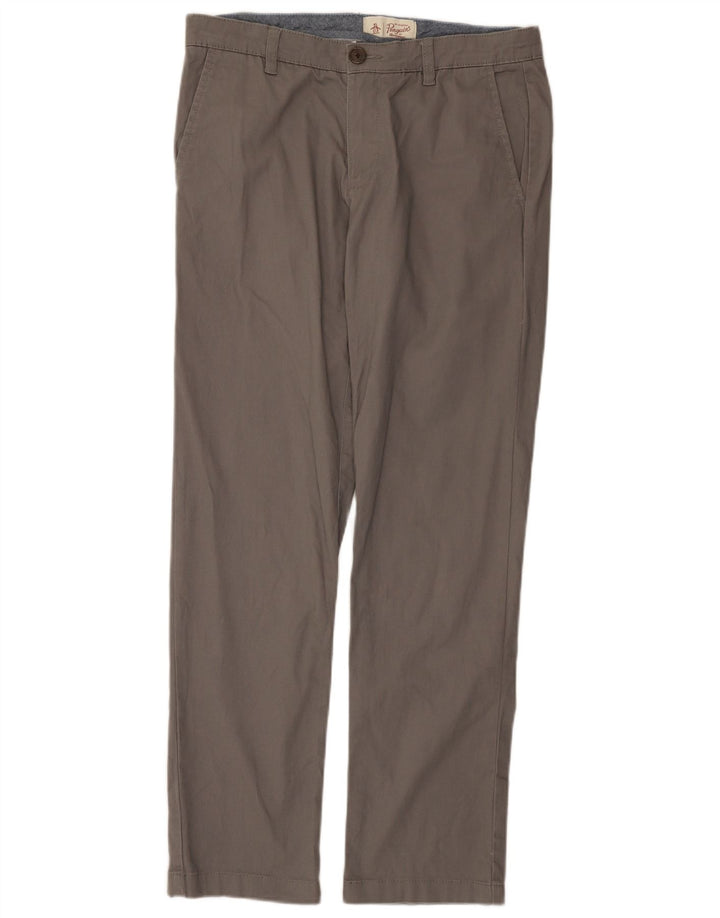 Penguin Pantalon Chino Slim Homme W32 L32 Gris Coton