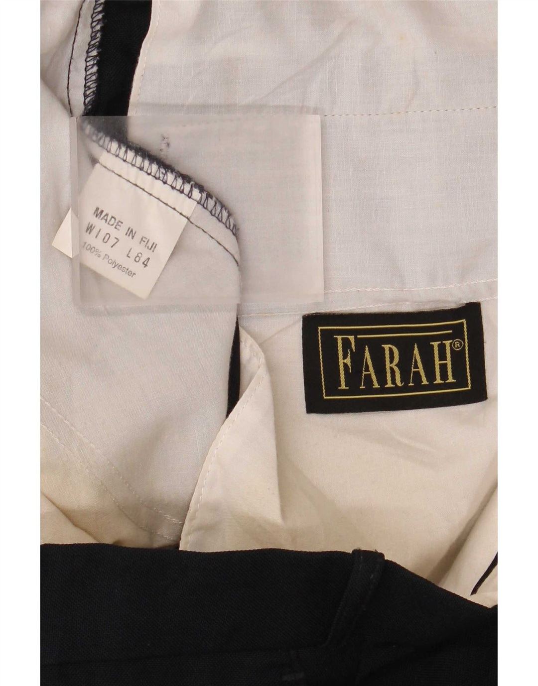 Farah Pantalon de Costume Droit Homme W42 L33 Bleu Marine Polyester
