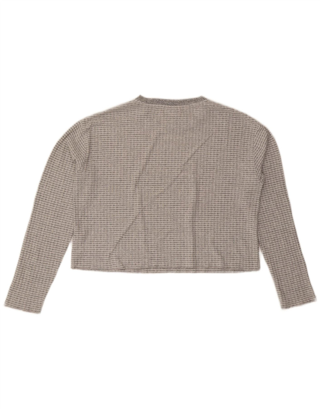 Topshop Femme Crop Top Manches Longues UK 44 Gris Moyen Polyester