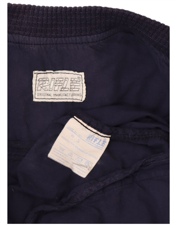 Rifle Veste bomber surdimensionnée pour femme UK 10 Petit coton bleu marine