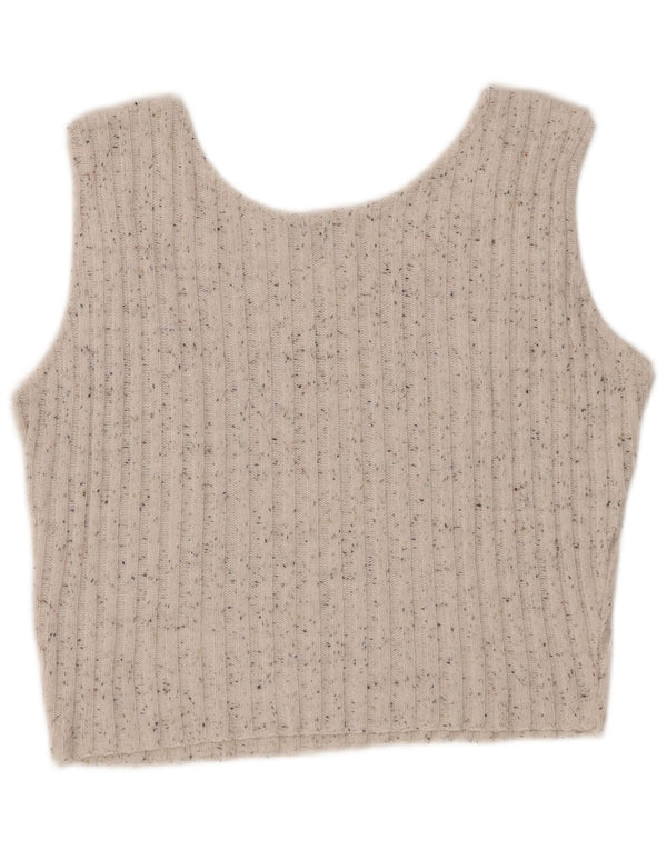 PIMKIE Débardeur court pour femme UK 12 Medium Blanc cassé moucheté