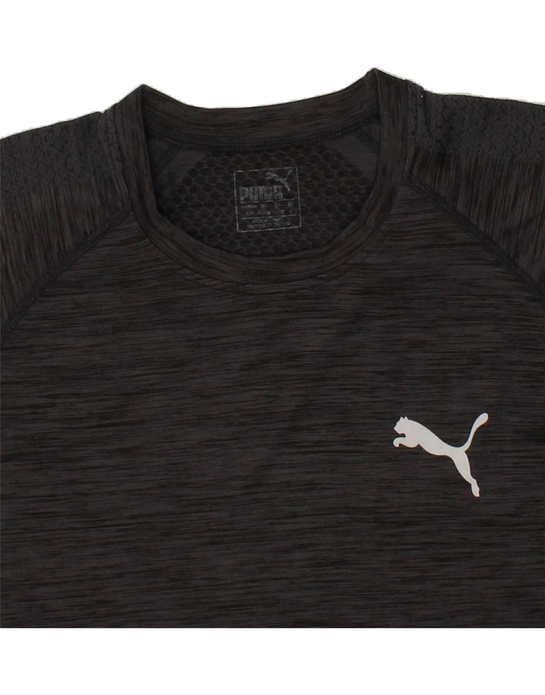 PUMA Mens T-Shirt Top Small Black Polyamide Vintage Puma and Second-Hand Puma from Messina Hembry 
