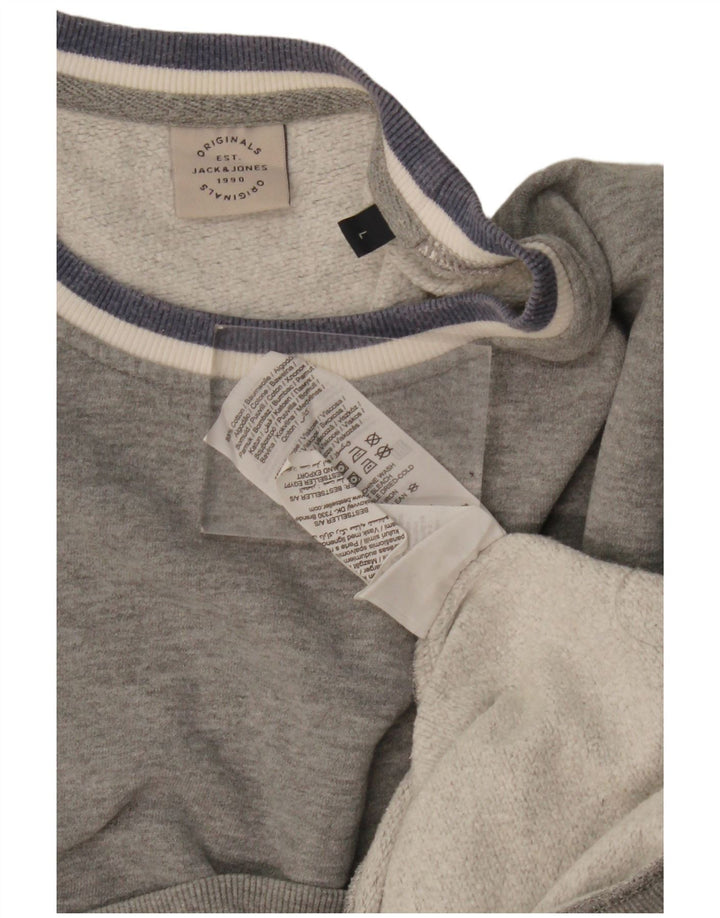 Jack & Jones Sweat-Shirt Homme Gris Large Coton