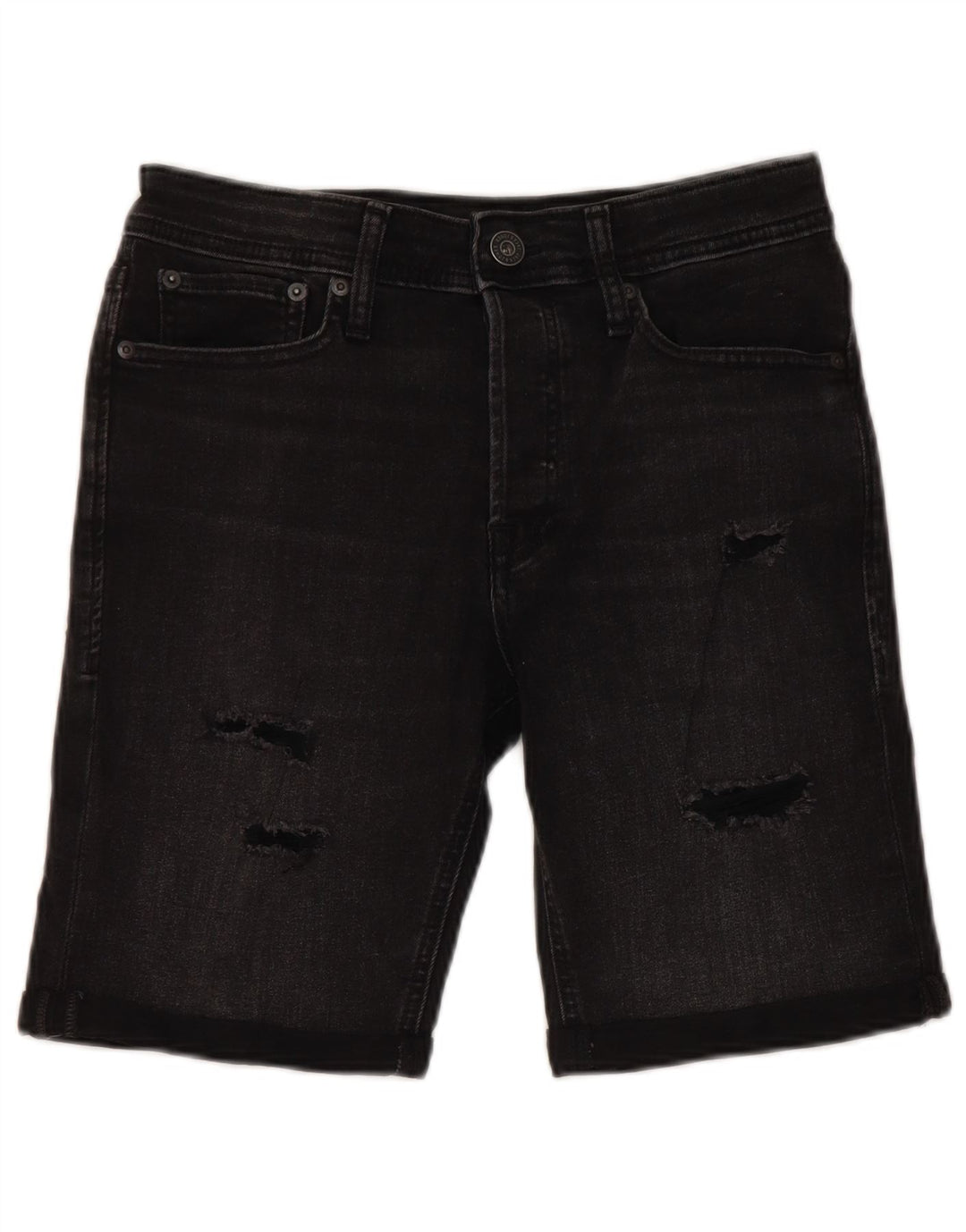 JACK & JONES Short en jean usé W30 pour homme en coton noir moyen