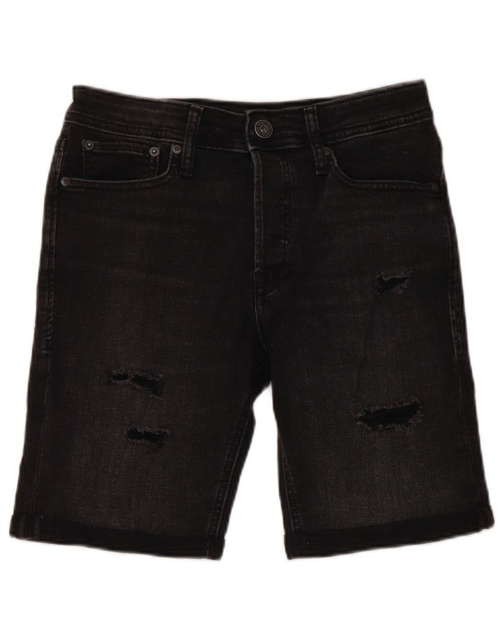 JACK & JONES Short en jean usé W30 pour homme en coton noir moyen
