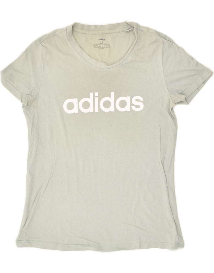 ADIDAS Womens Graphic T-Shirt Top UK 12/14  Medium Grey Vintage Adidas and Second-Hand Adidas from Messina Hembry 