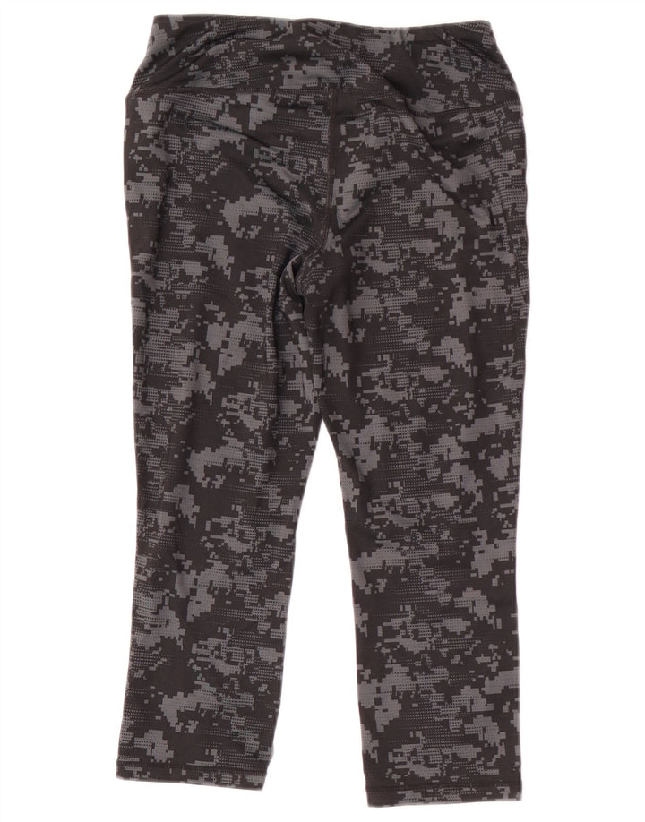 Reebok Leggings Capri Femme UK 8 Small Noir Camouflage
