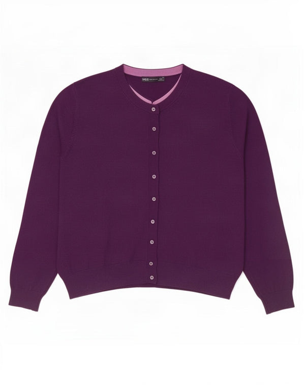 Marks & Spencer Pull Cardigan Femme UK 20 2XL Violet Viscose