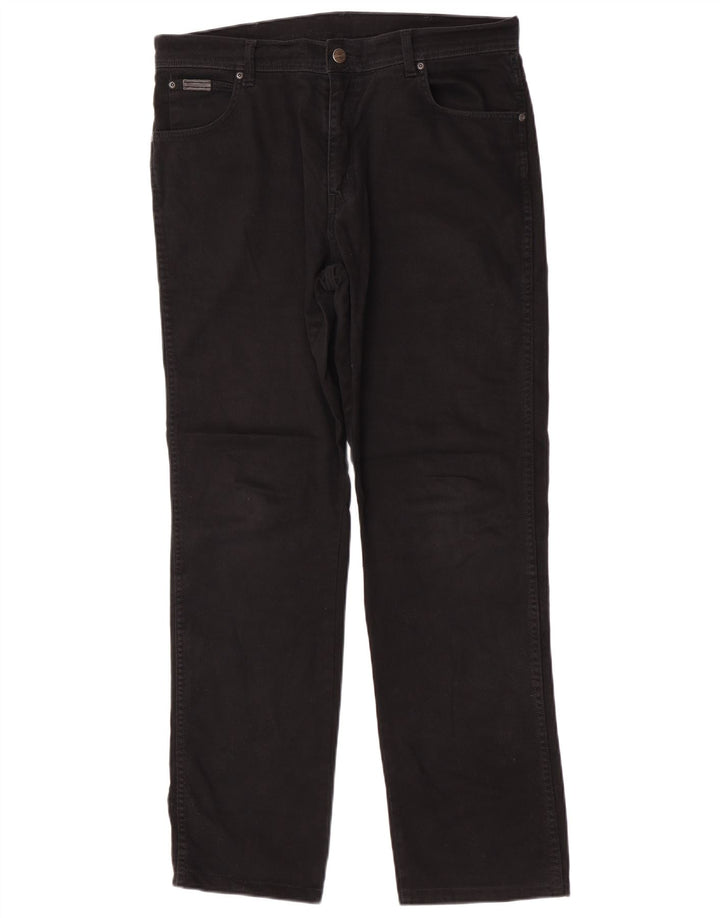 Wrangler Jean droit extensible Texas W36 L32 pour homme en coton noir