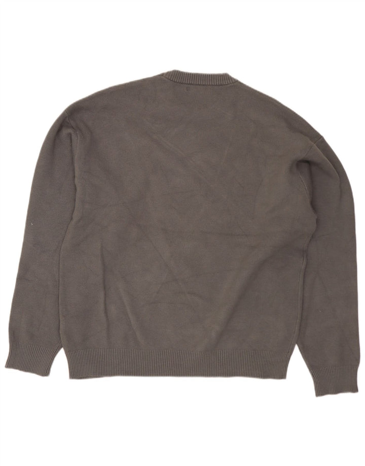 Zara Pull à col rond pour homme Petit Gris Viscose