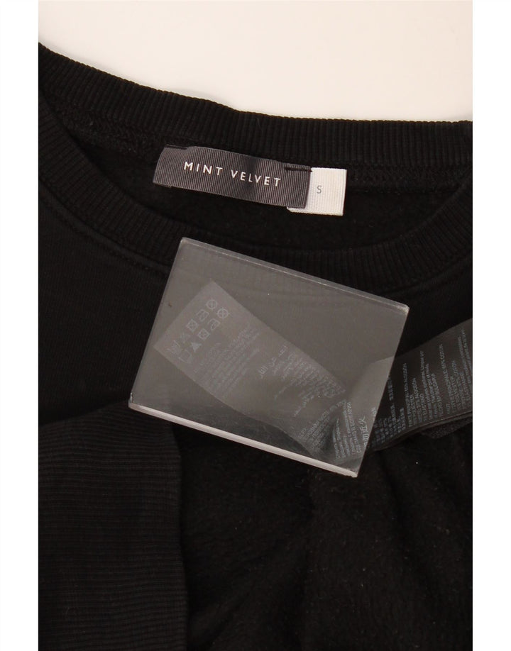 MINT VELVET Sweat-shirt long surdimensionné pour femme UK 10 Petit Noir