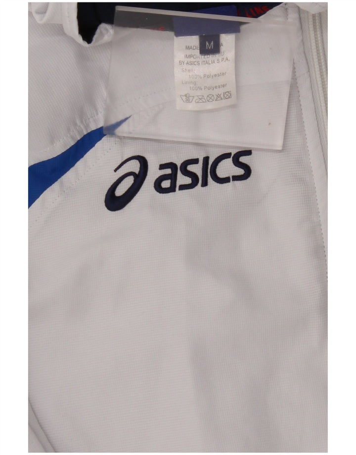 ASICS Veste de survêtement pour homme en polyester color block blanc moyen