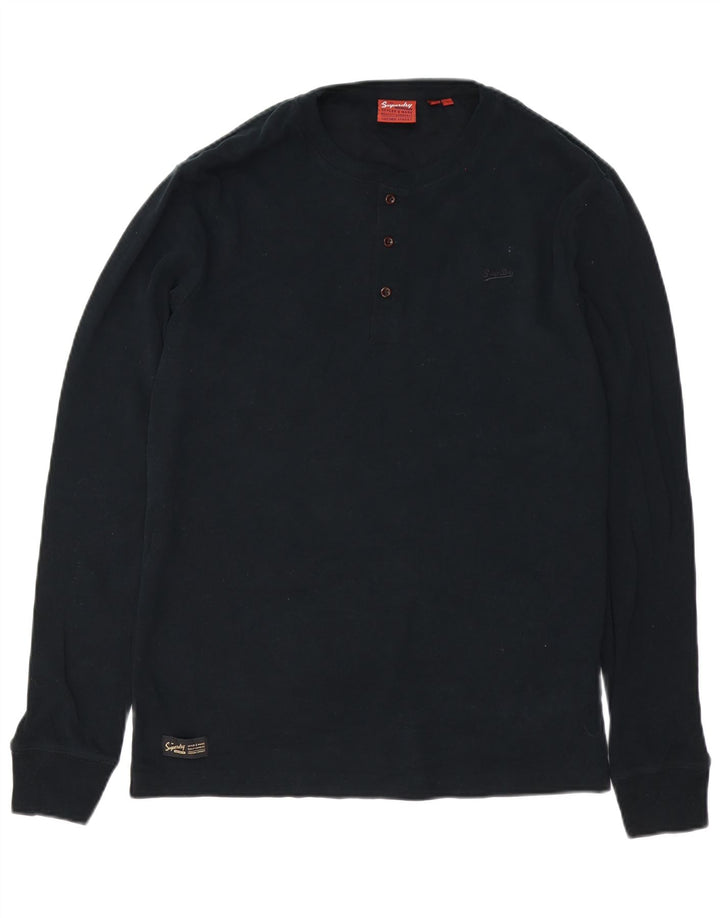 Superdry Haut à manches longues pour homme en coton noir Large