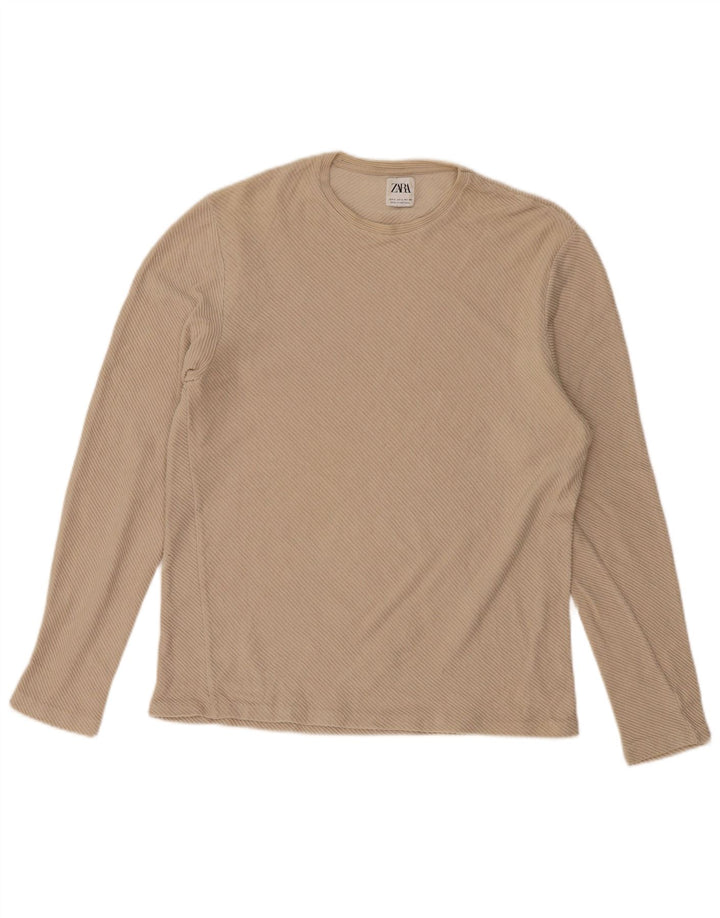 ZARA Homme Top Manches Longues Large Beige