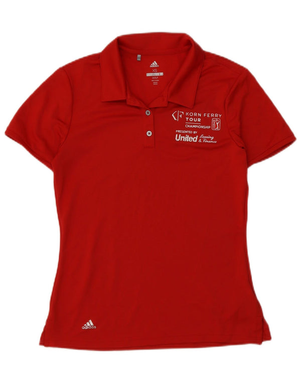 Adidas Polo de golf graphique pour femme UK 6 XS Rouge Polyester