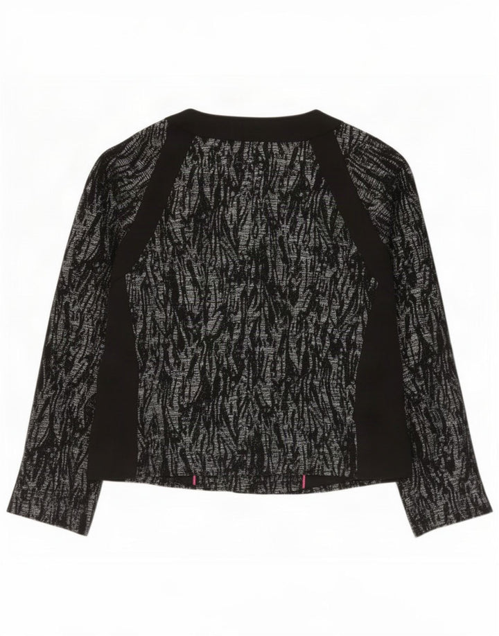 Marks & Spencer Veste blazer à motif abstrait pour femme UK 16 Large Noir