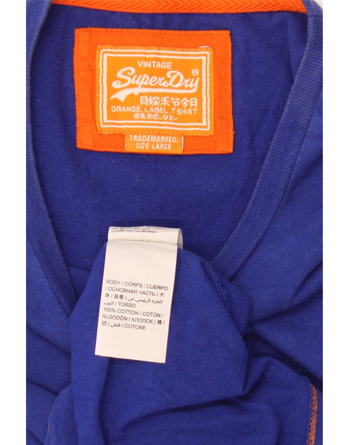Superdry T-Shirt Homme Haut Large Bleu Coton