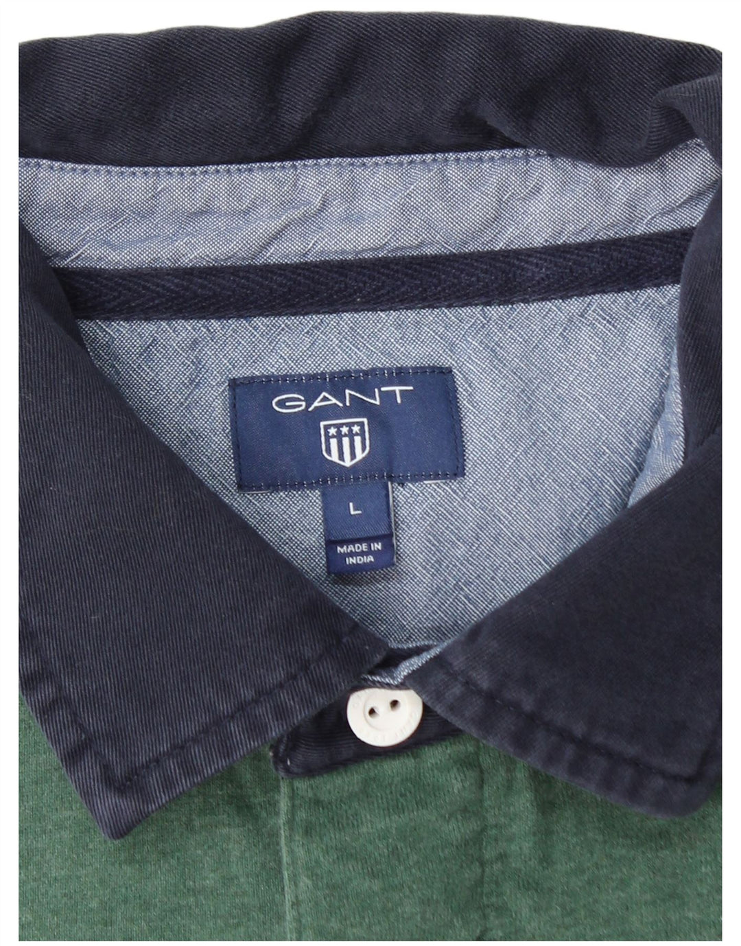 GANT Polo de rugby à manches longues pour homme en coton vert Large