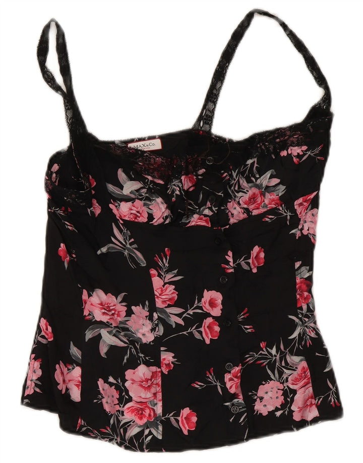 Max & Co. Haut corset pour femme UK 42 Medium Noir Floral