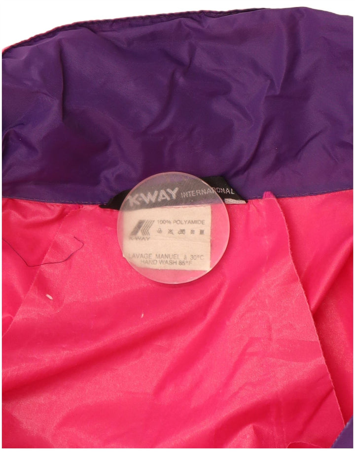 K-Way Veste de pluie à capuche pour homme UK 40 Large Rose Colorblock Polyamide