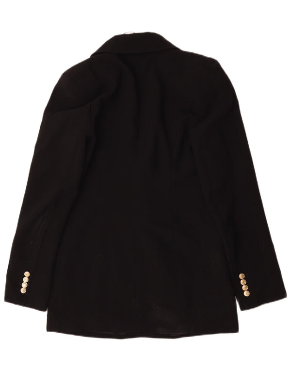 Zara Veste Blazer Double Boutonnage Femme UK 6 XS Noir Polyester