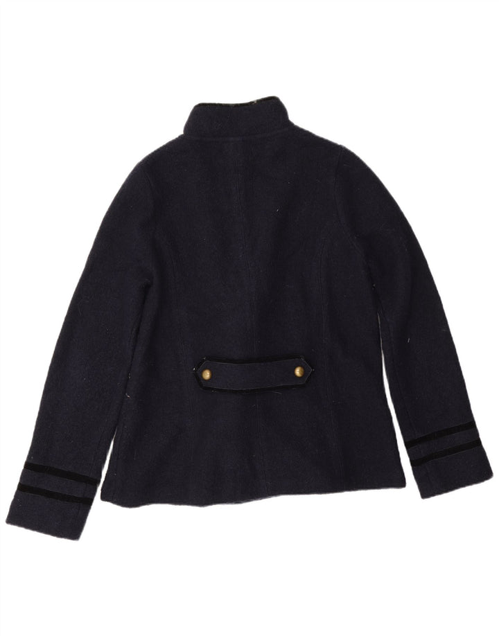 Zara Veste Blazer 5 Boutons Femme UK 16 Grande Laine Bleu Marine